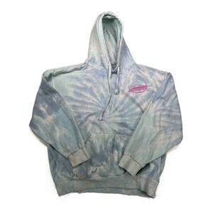 Santa Cruz Skateboards Women's Tie-Dye Hoodie Blue/White w/ Pink Logo Size L